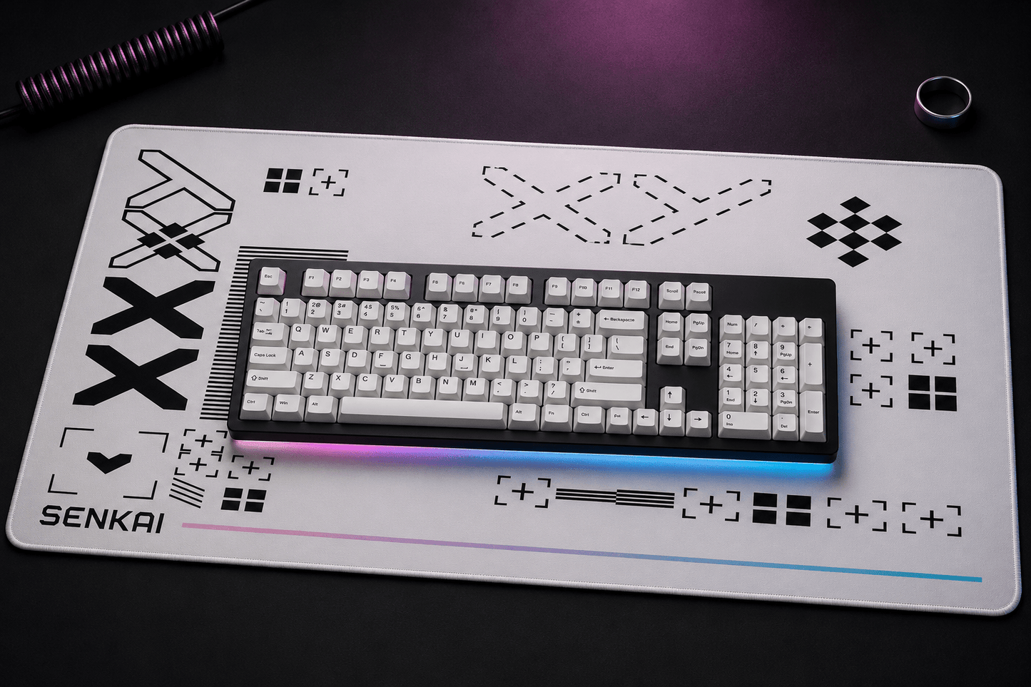 Deskmat Origin Protocol - Clean White Edition - Senkai
