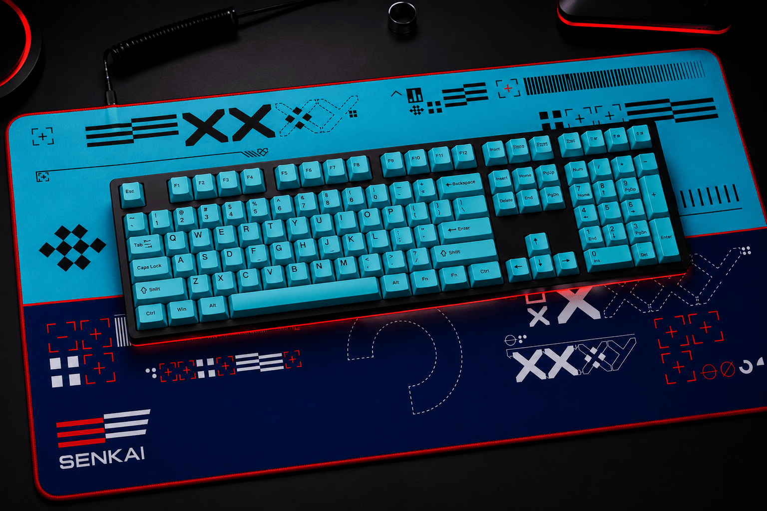 Deskmat Origin Protocol - Cyber Blue Edition - Senkai