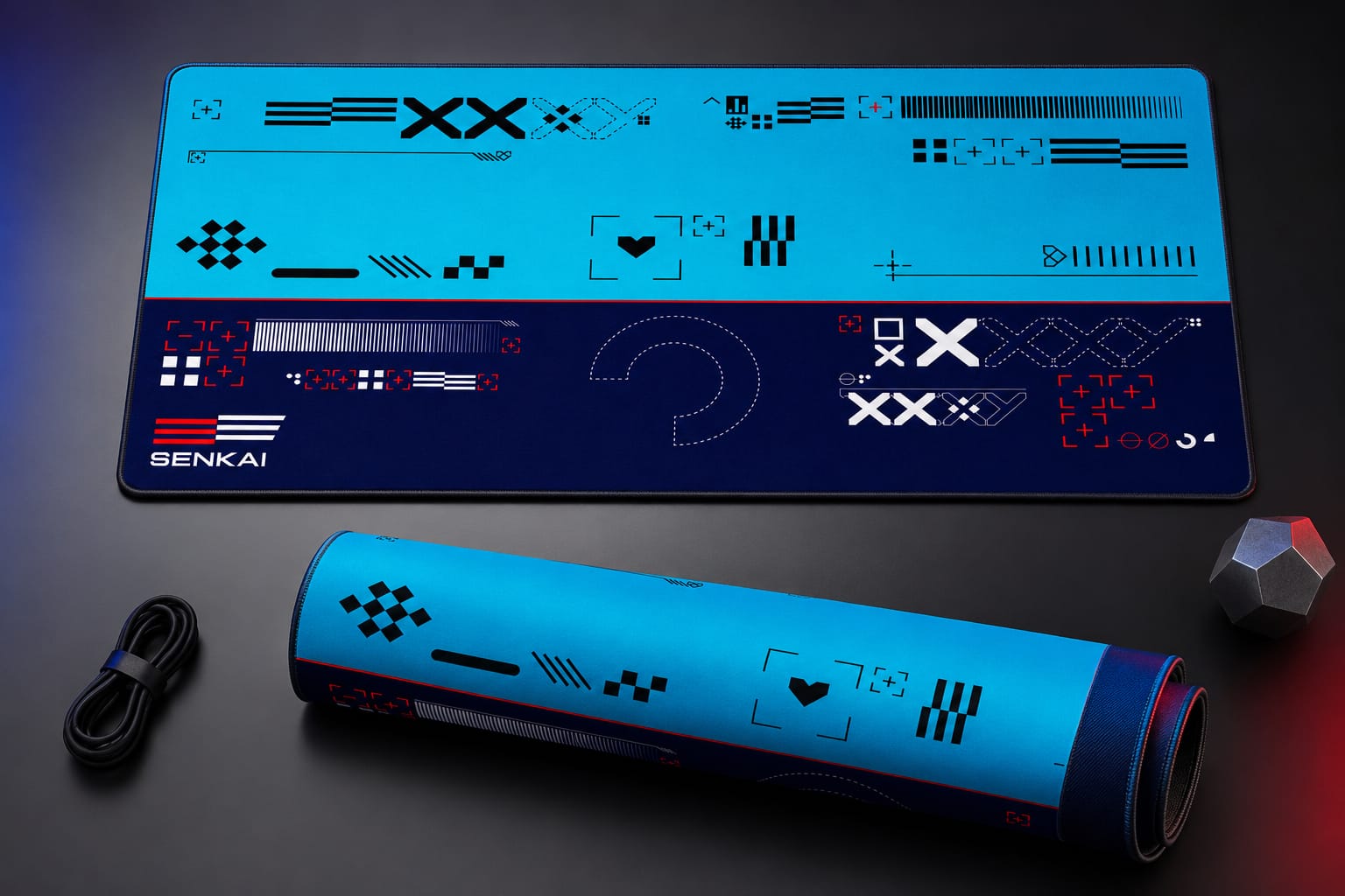 Deskmat Origin Protocol - Cyber Blue Edition - Senkai
