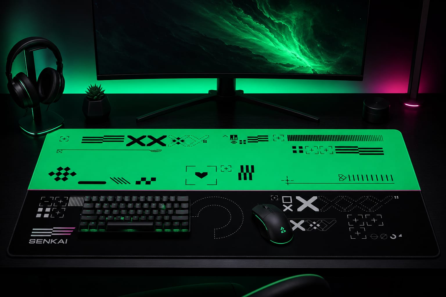 Deskmat Origin Protocol - Green Acid Edition - Senkai