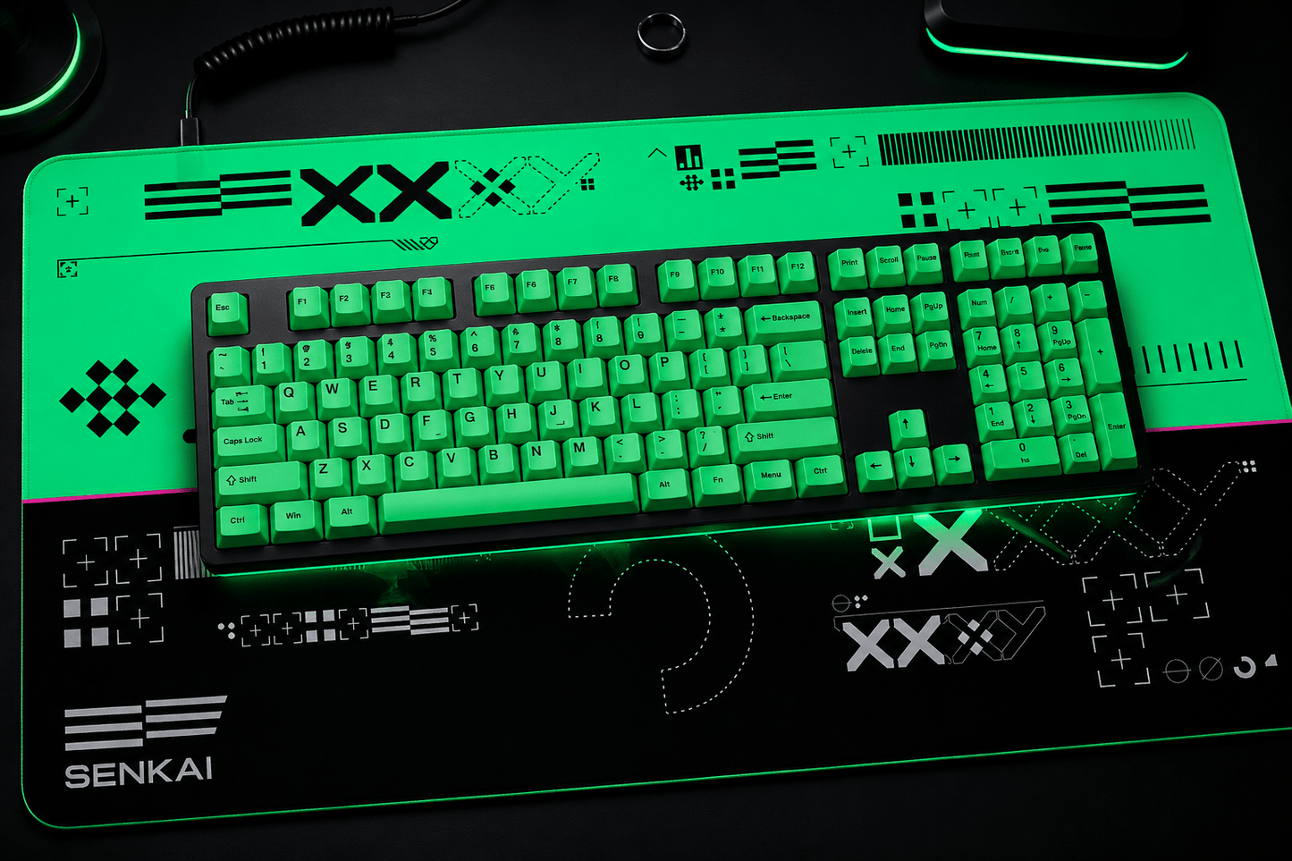 Deskmat Origin Protocol - Green Acid Edition - Senkai