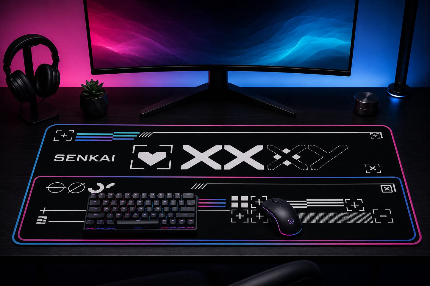Deskmat Origin Protocol - Neon Frame Edition - Senkai