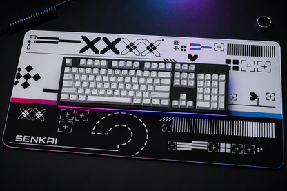 Deskmat Origin Protocol - White Chrome Edition - Senkai