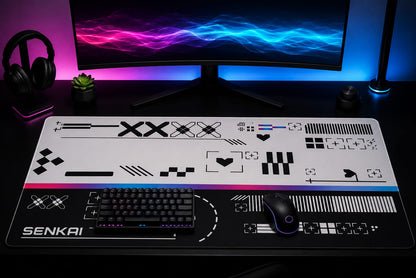Deskmat Origin Protocol - White Chrome Edition - Senkai