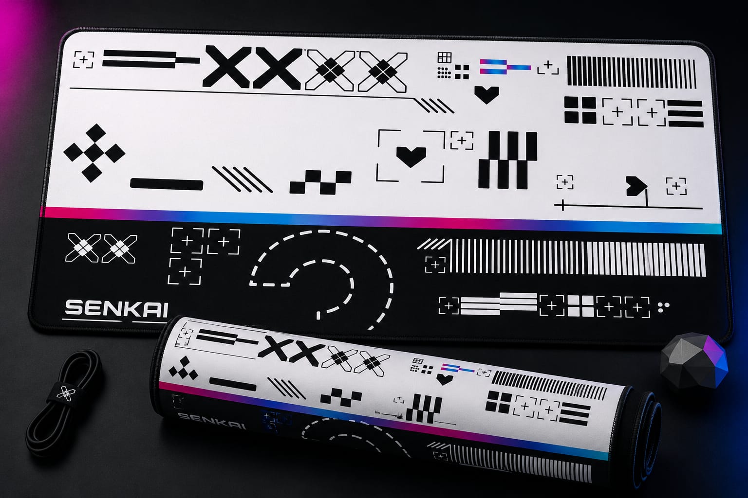 Deskmat Origin Protocol - White Chrome Edition - Senkai