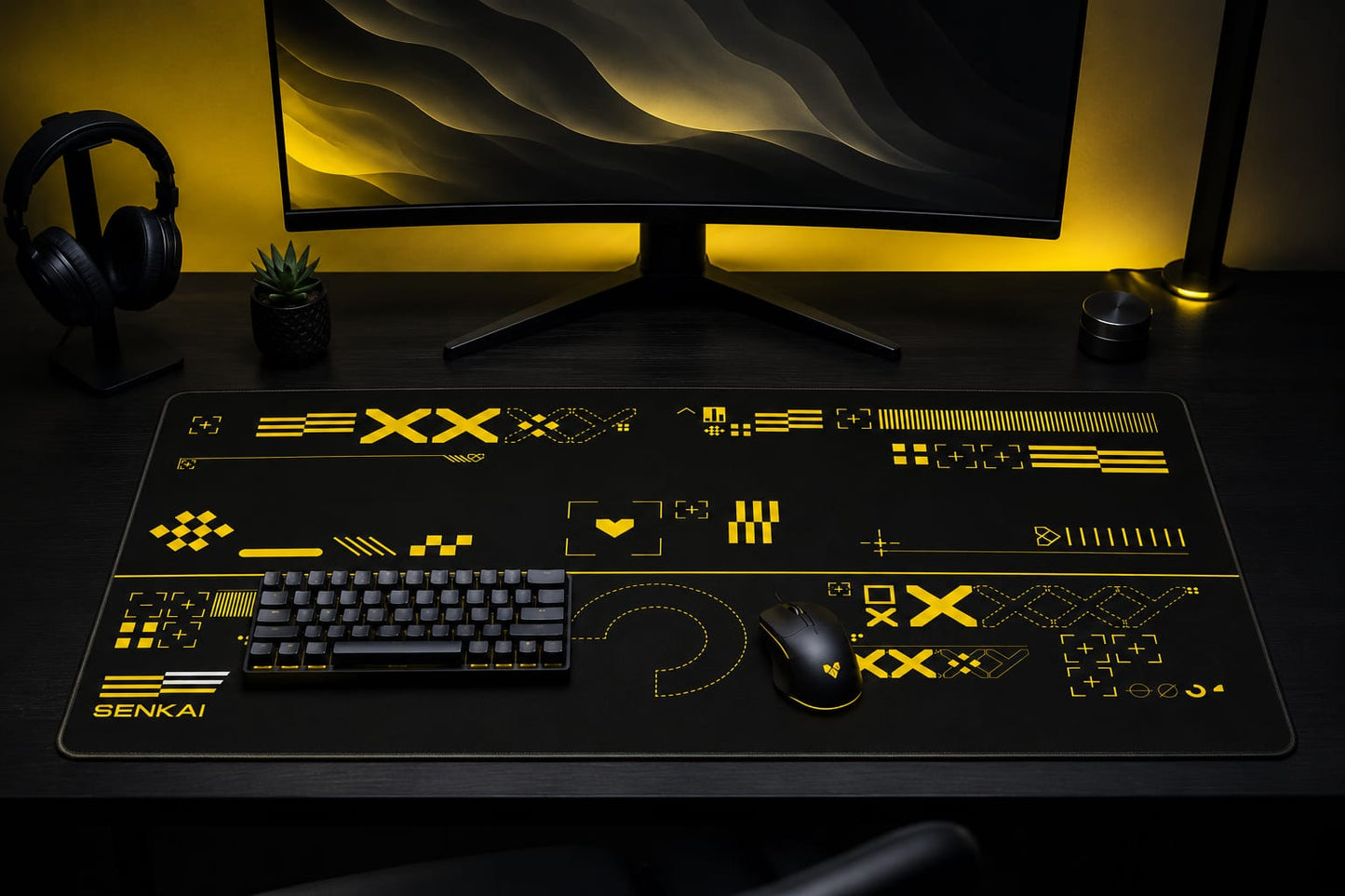 Deskmat Origin Protocol - Yellow Hazard Edition - Senkai